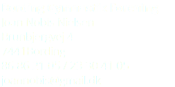 Bording Gymnastik Forening Joan Nobis Nielsen Brunbjergvej 4 7441Bording 86 86 21 05 / 23 30 41 05 joannobis@gmail.dk
